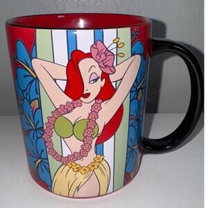 RARE Disney Parks Jessica Rabbit Long Board Surf Shack Mug 2014 Red Black